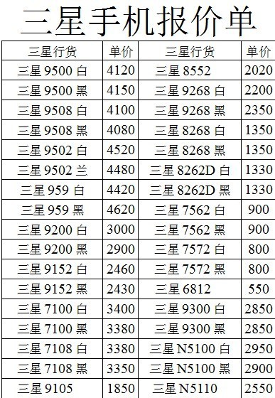 兵斌数码 三星 索尼 手机报价单_新疆兵斌数码